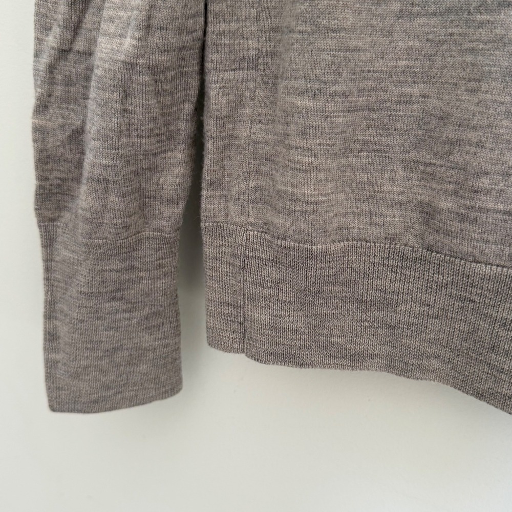 Uniqlo Sweater 100% Wool Turtleneck Gray Long Sleeve Lightweight Fine Knit SZ M - Picture 7 of 11